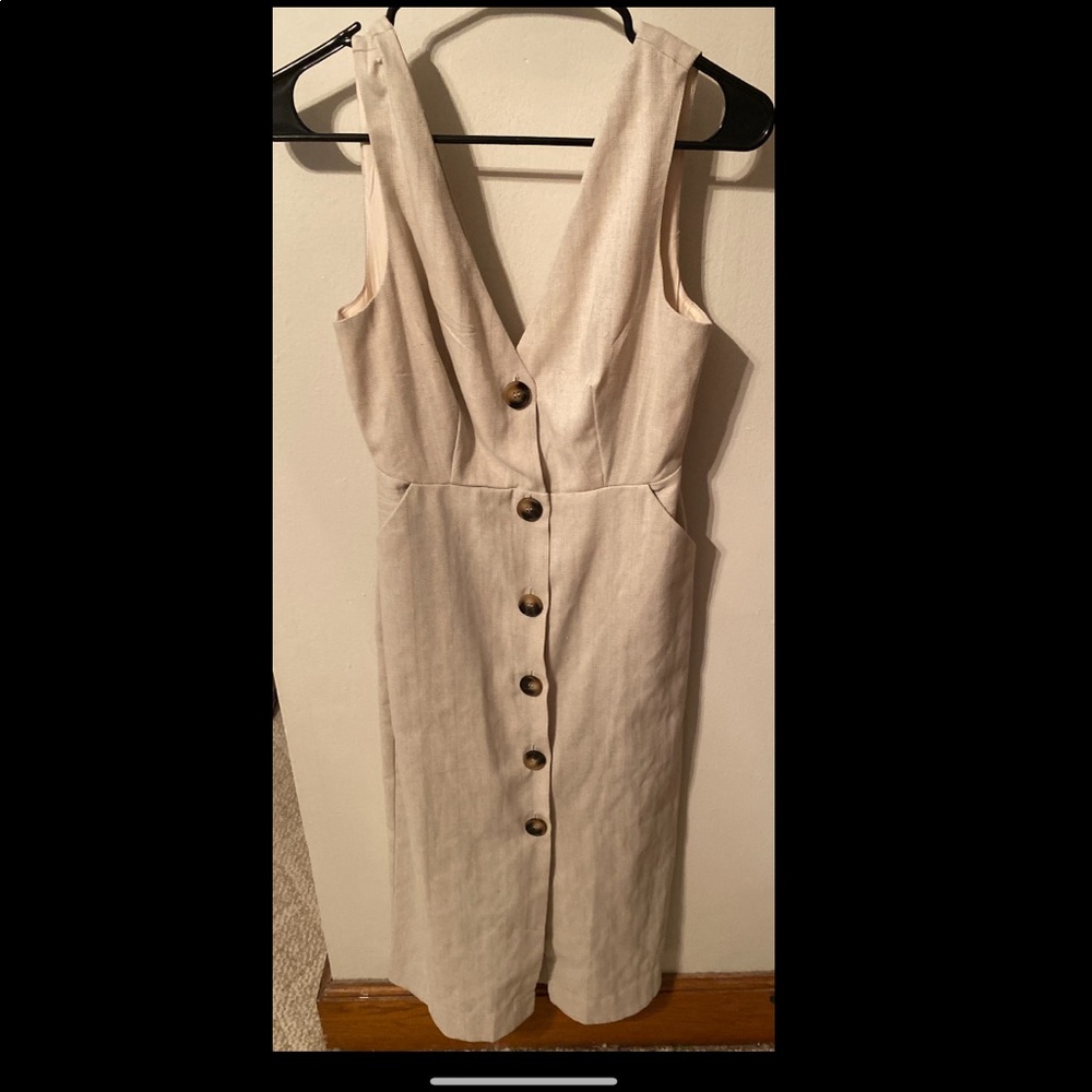 Super Cute Beige Button Down Dress